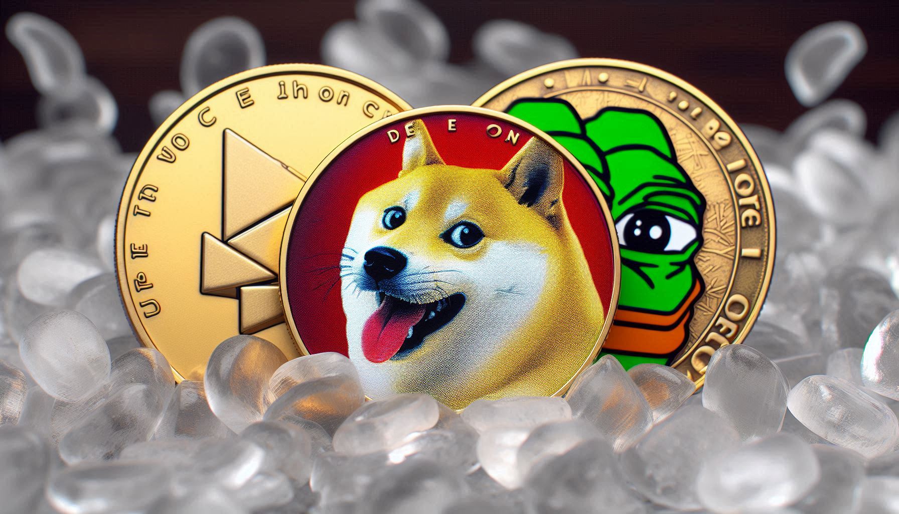 Meme coins and shit coins - dogecoin shiba inu Pepe coin 01
